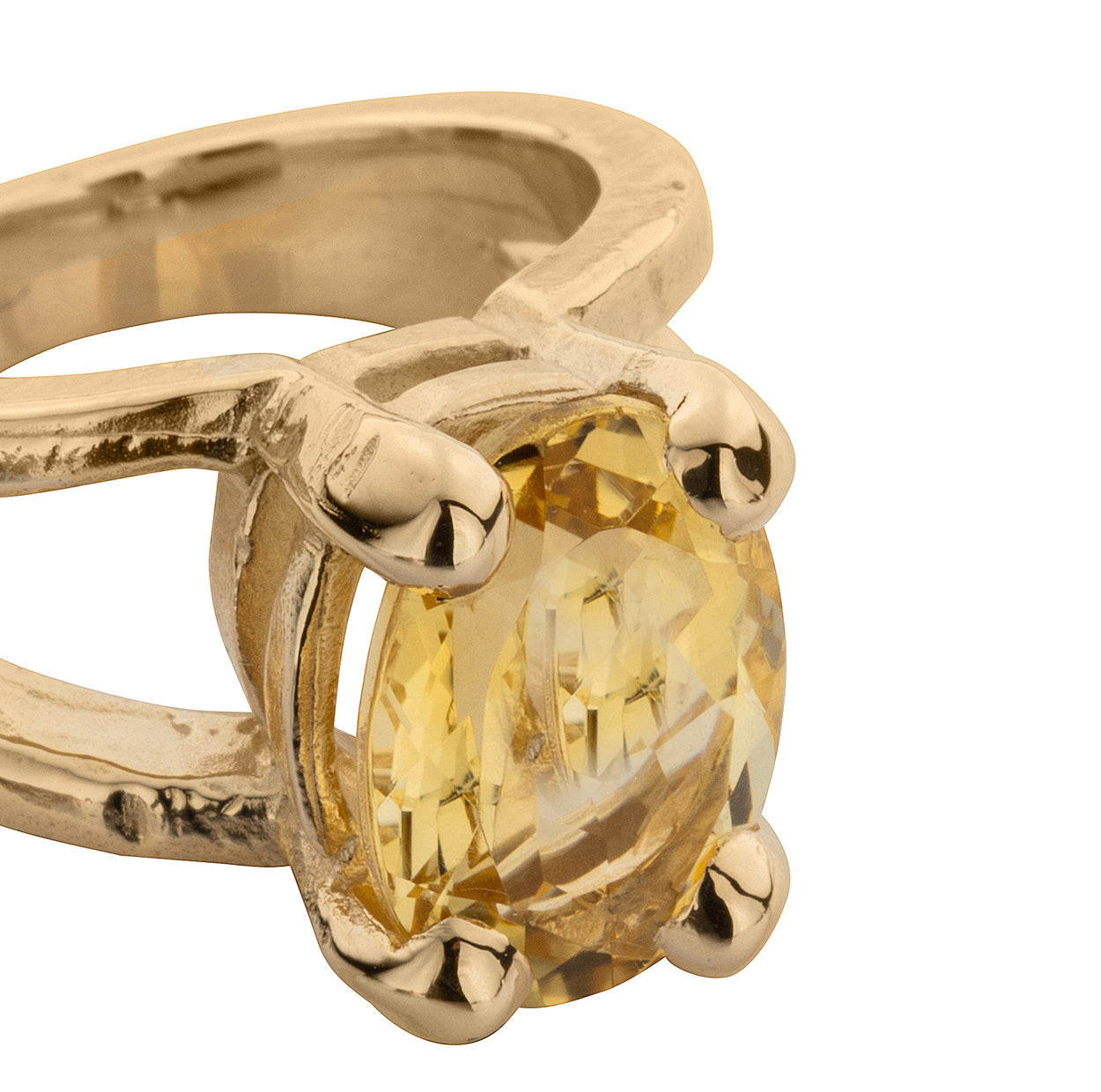 Gold Citrine Maxi Claw Ring