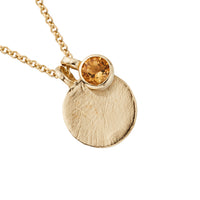 Gold Citrine Moon & Stone Necklace