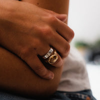 Gold Citrine Treasure Ring