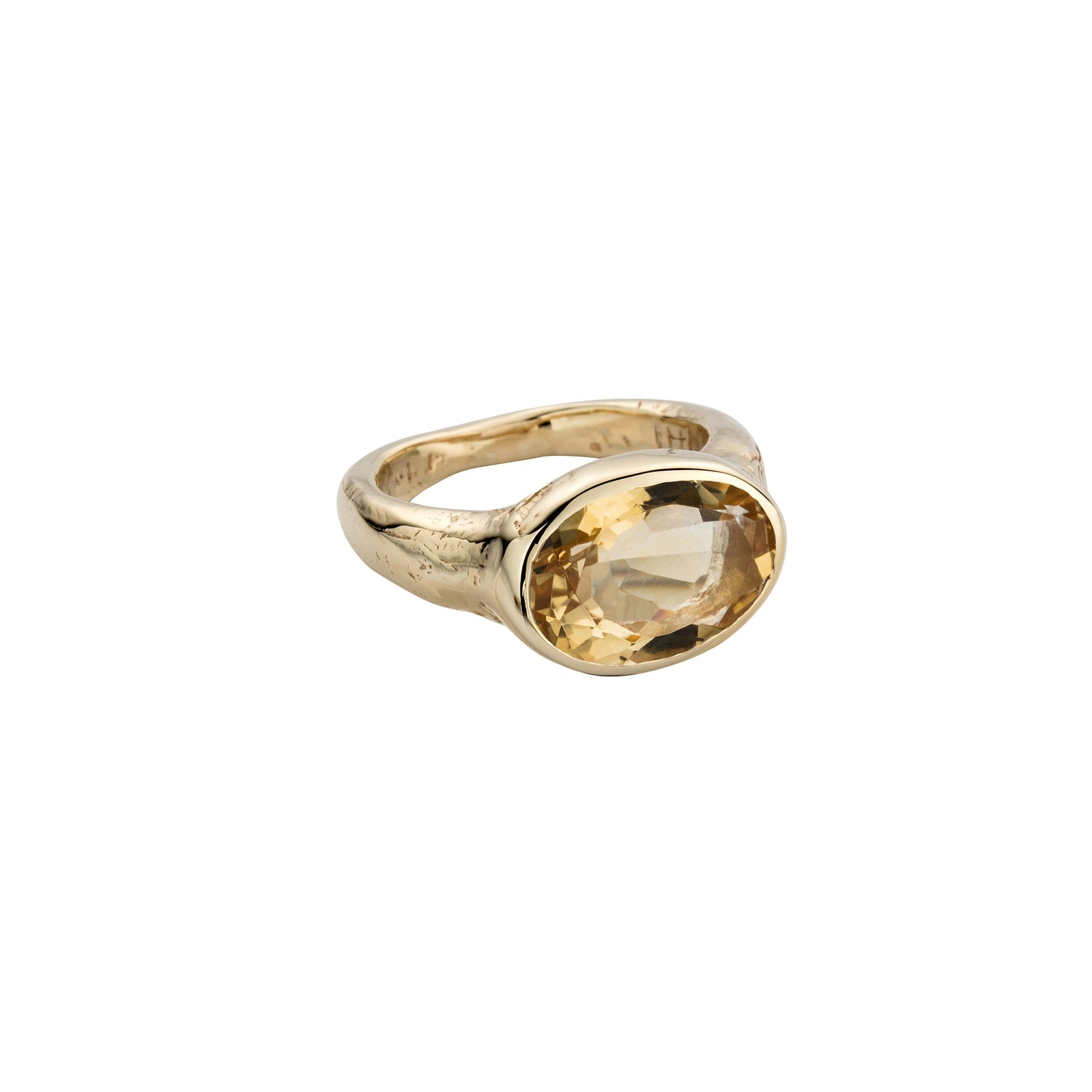 Gold Citrine Treasure Ring