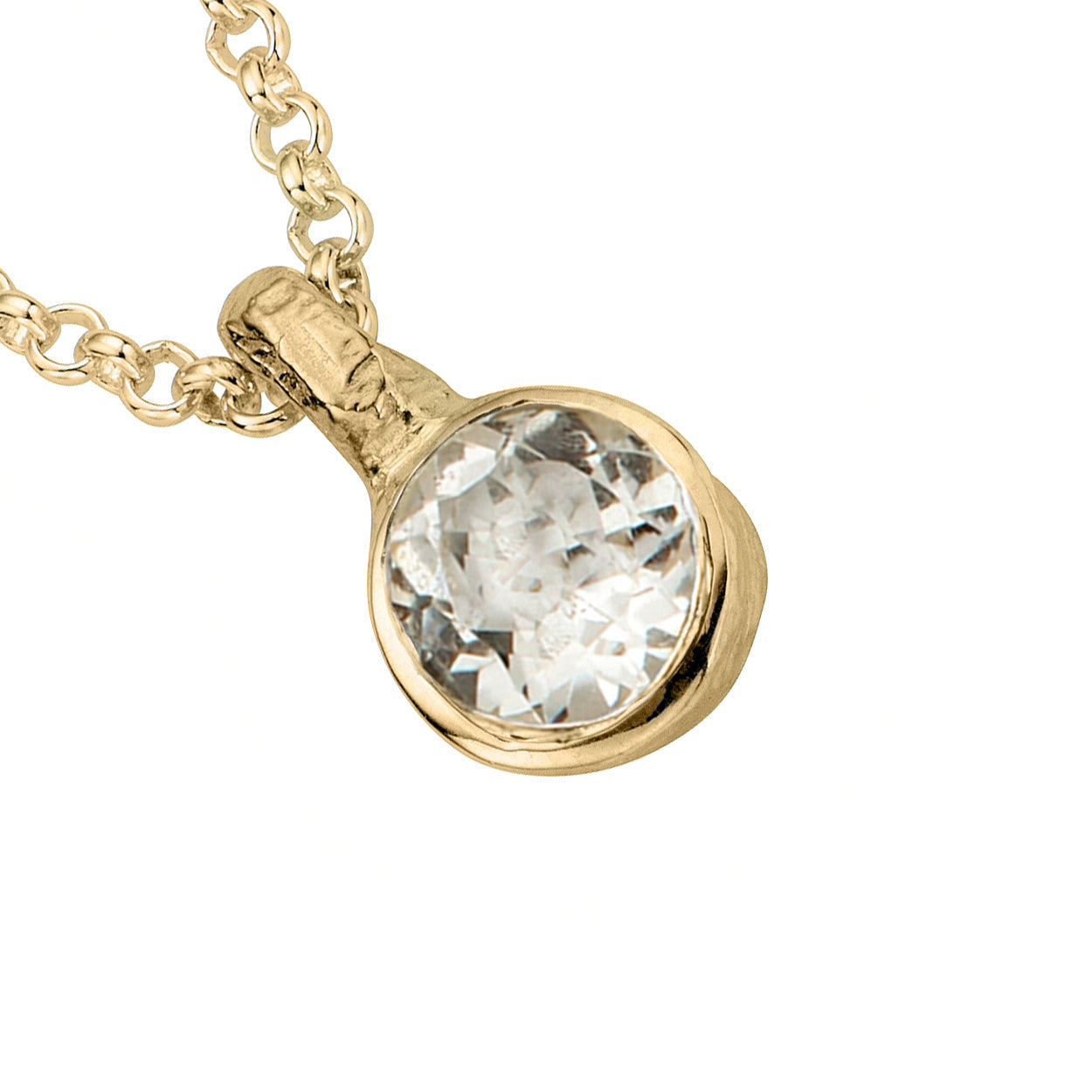Gold Clear Quartz Baby Treasure Necklace