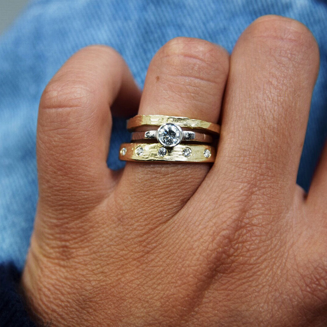 Gold 5 Diamond Midi Posey Ring