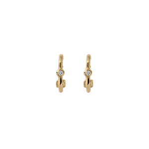 Gold Diamond Tiny Cupid Hoop Earrings