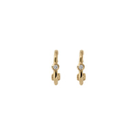 Gold Diamond Tiny Cupid Hoop Earrings