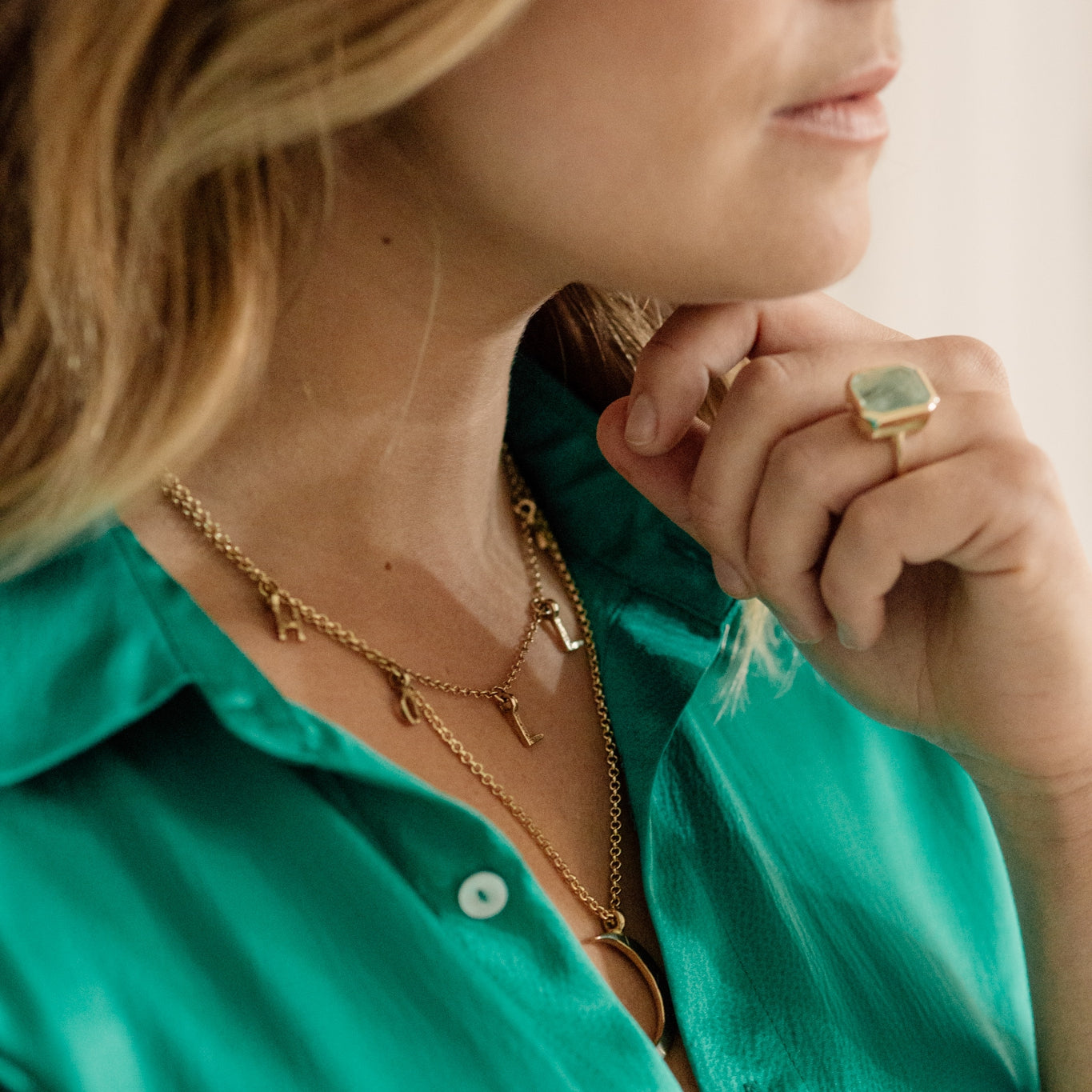 Gold Fixed Alphabet Necklace