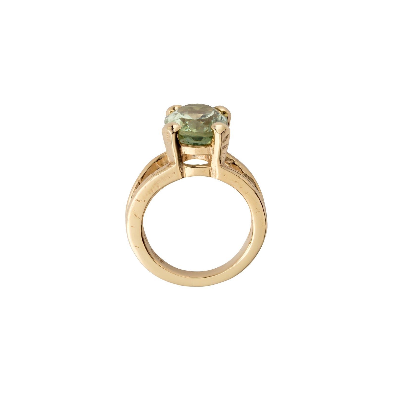 Gold Green Quartz Maxi Claw Ring
