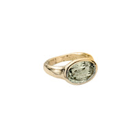 Gold Green Quartz Treasure Ring