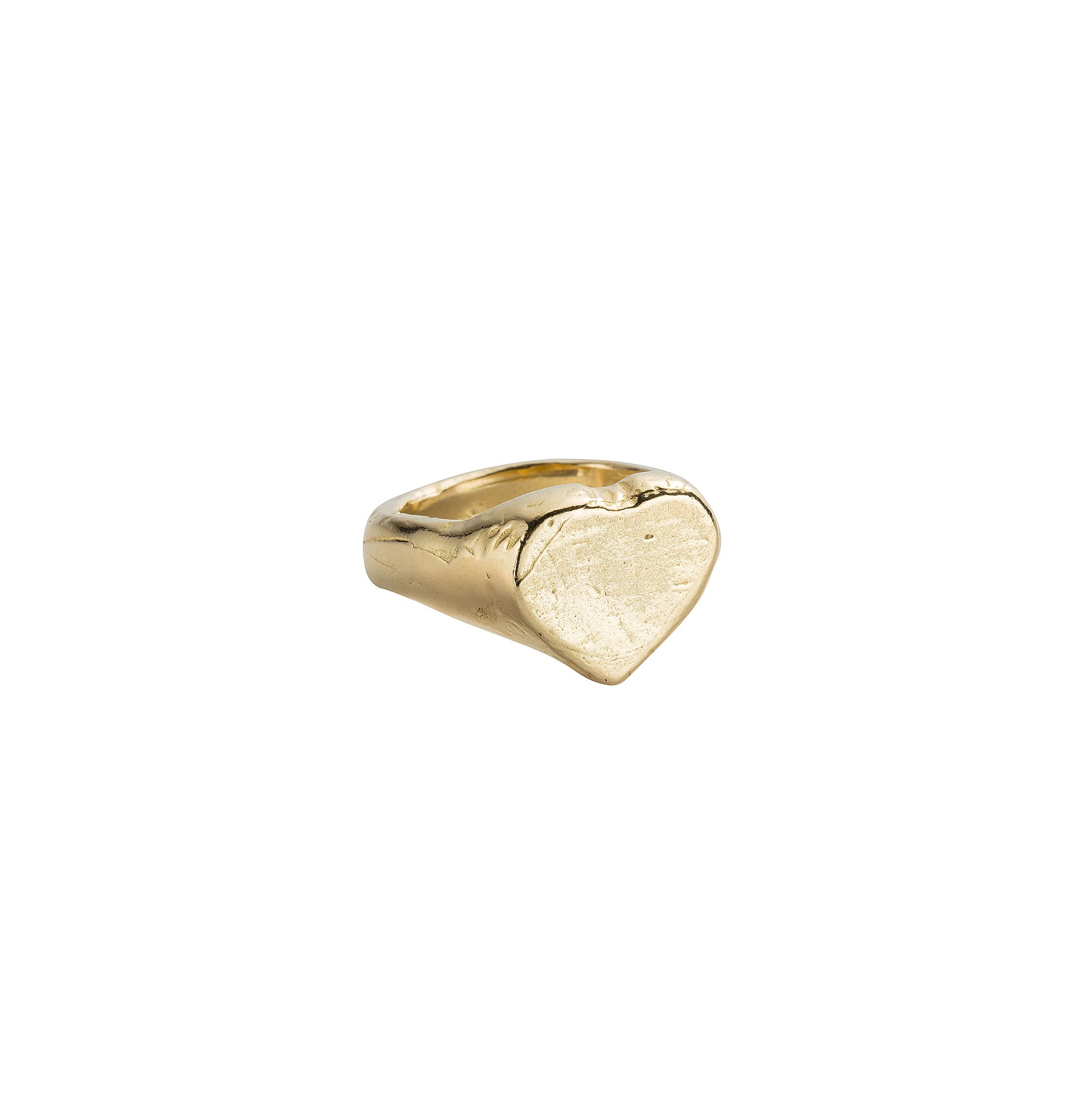 Gold Heart Signet Ring