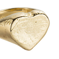 Gold Heart Signet Ring