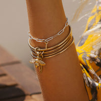 Gold Large Honey Bee Bangle