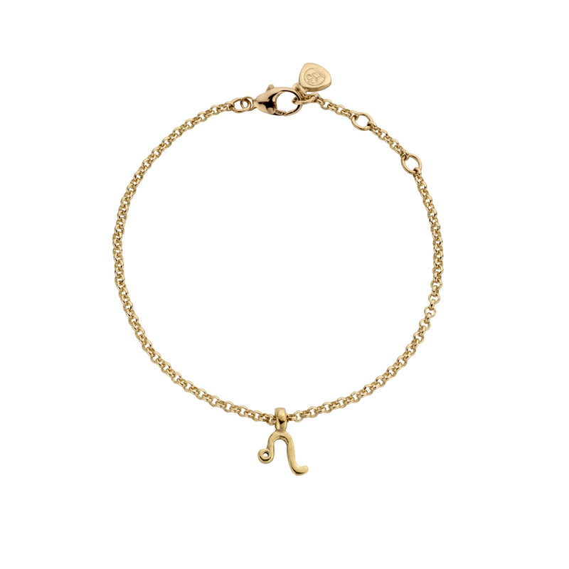 Gold Mini Leo Horoscope Chain Bracelet