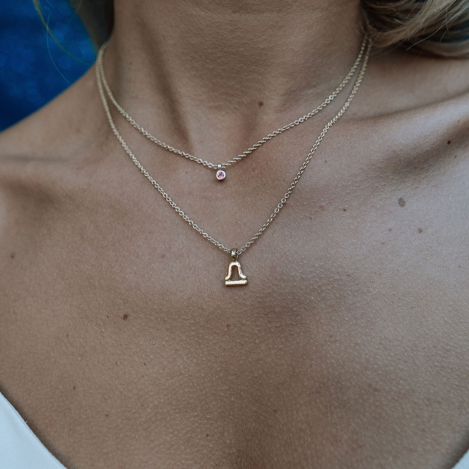 Gold Mini Libra Horoscope Necklace