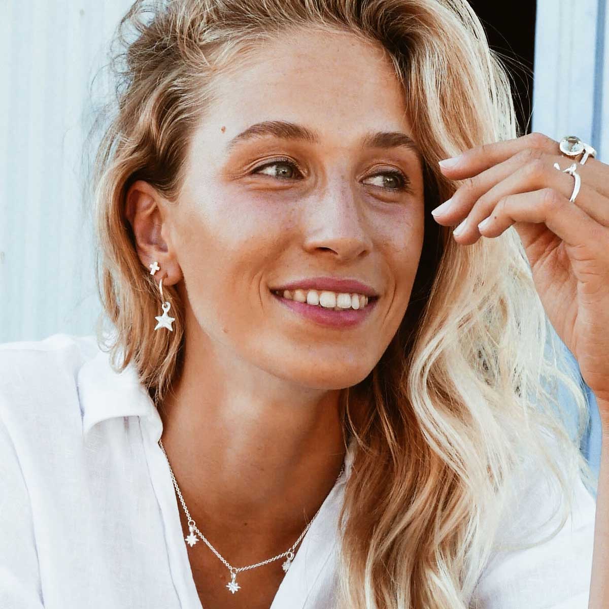 Gold Little Cross Ear Charm