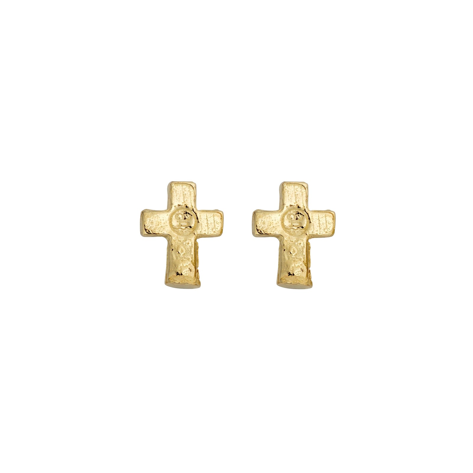 Gold Little Cross Ear Charm Set