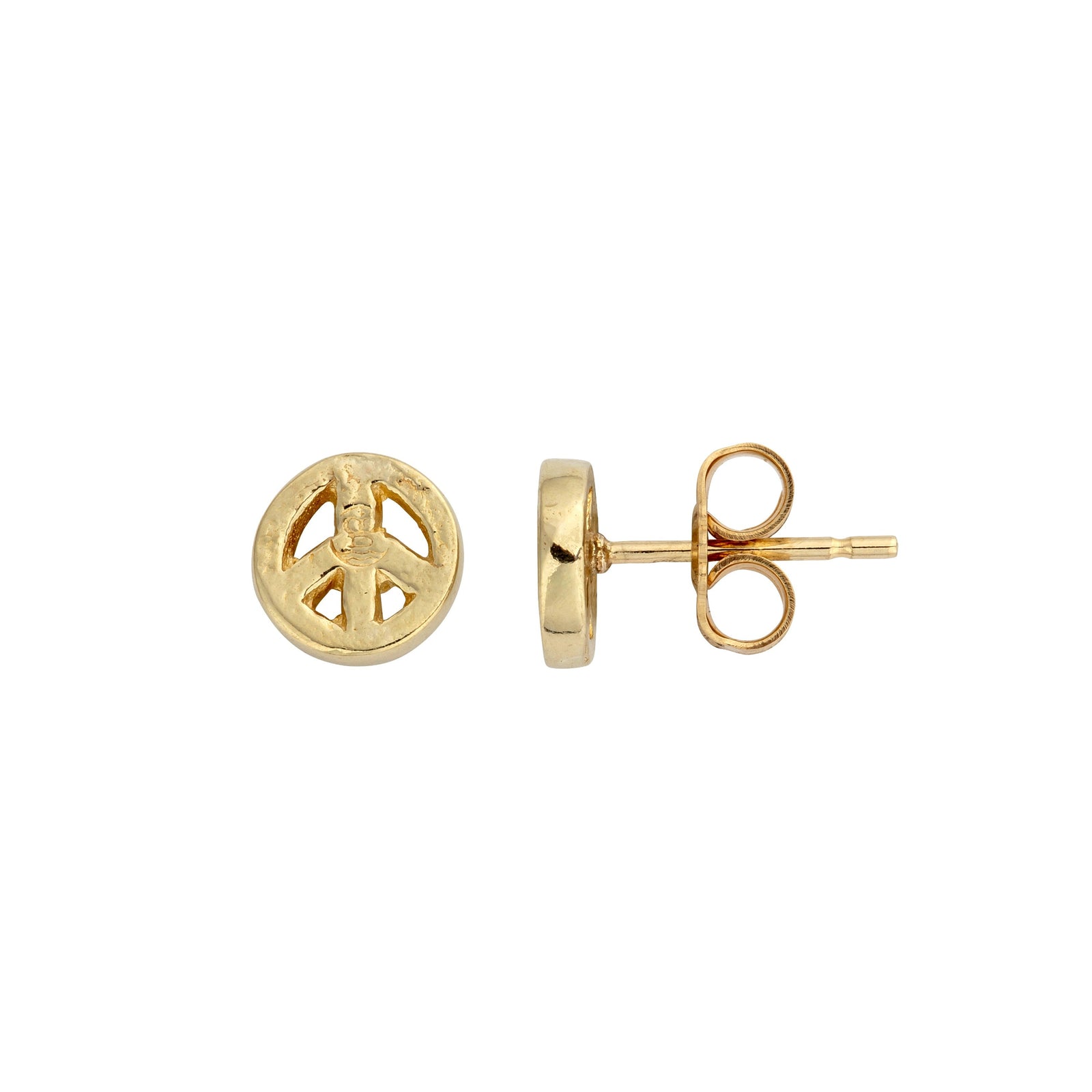 Gold Little Peace Ear Studs