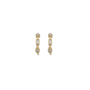 Gold Diamond Luxury Mini Cupid Hoop Earrings