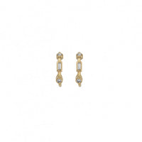 Gold Diamond Luxury Mini Cupid Hoop Earrings