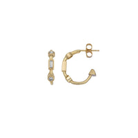 Gold Diamond Luxury Mini Cupid Hoop Earrings