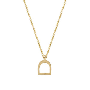 Gold Medium Stirrup Necklace