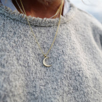 Gold Medium Crescent Moon Necklace