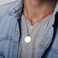 Silver & Gold Large Moon Necklace