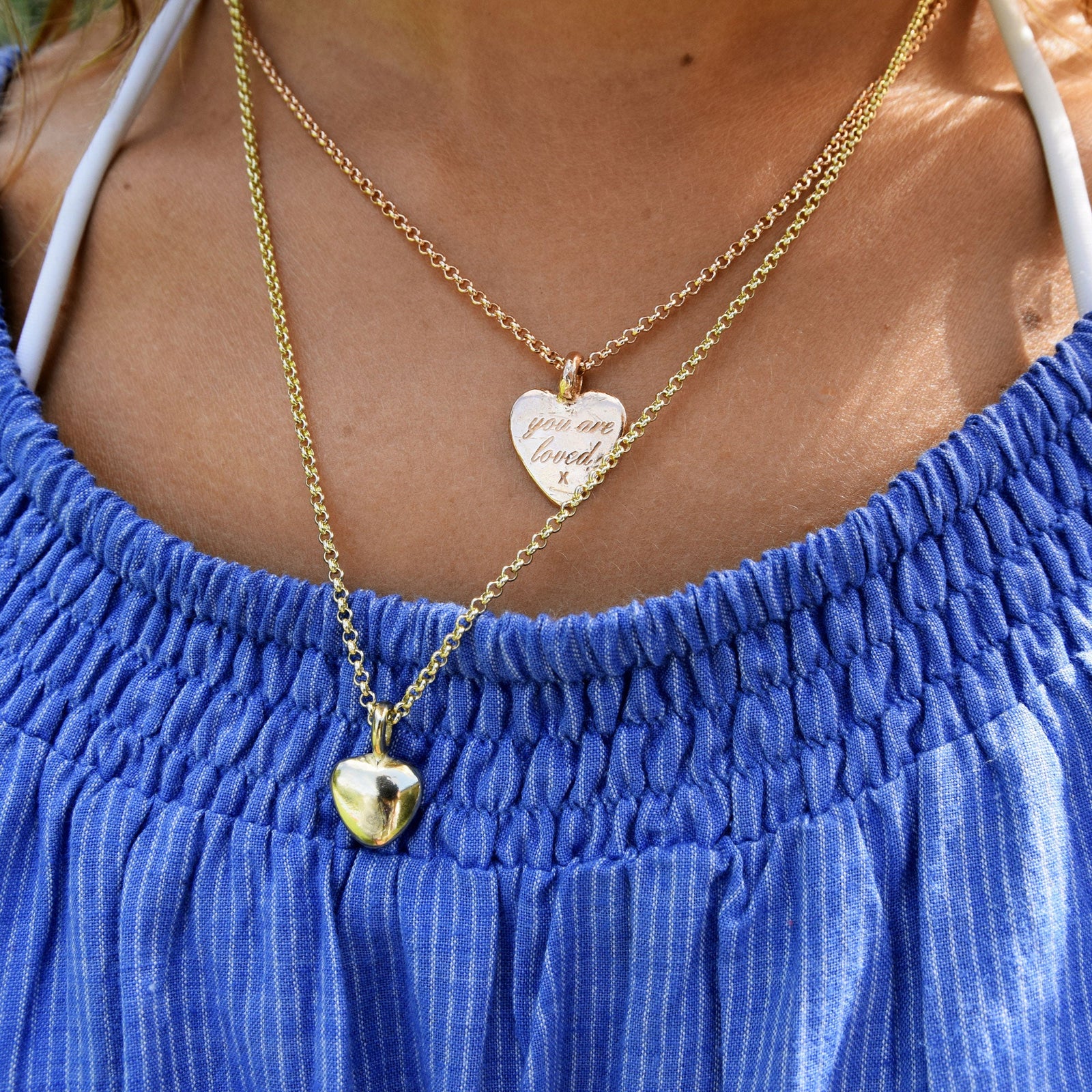 Gold Midi Grateful Heart Necklace