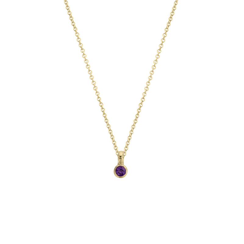 Gold Mini Amethyst Necklace