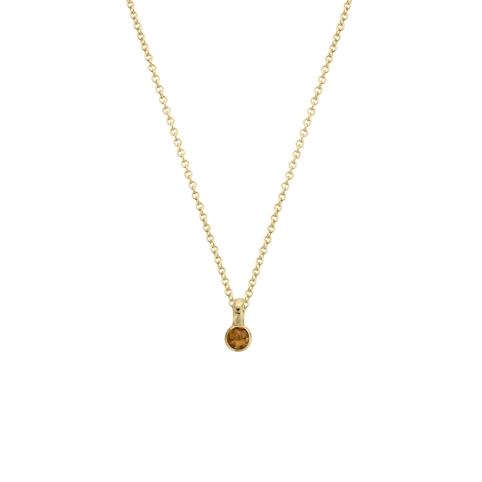 Gold Mini Citrine Necklace