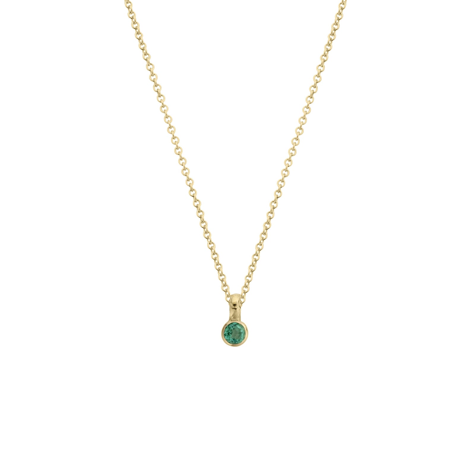 Gold Mini Emerald Necklace