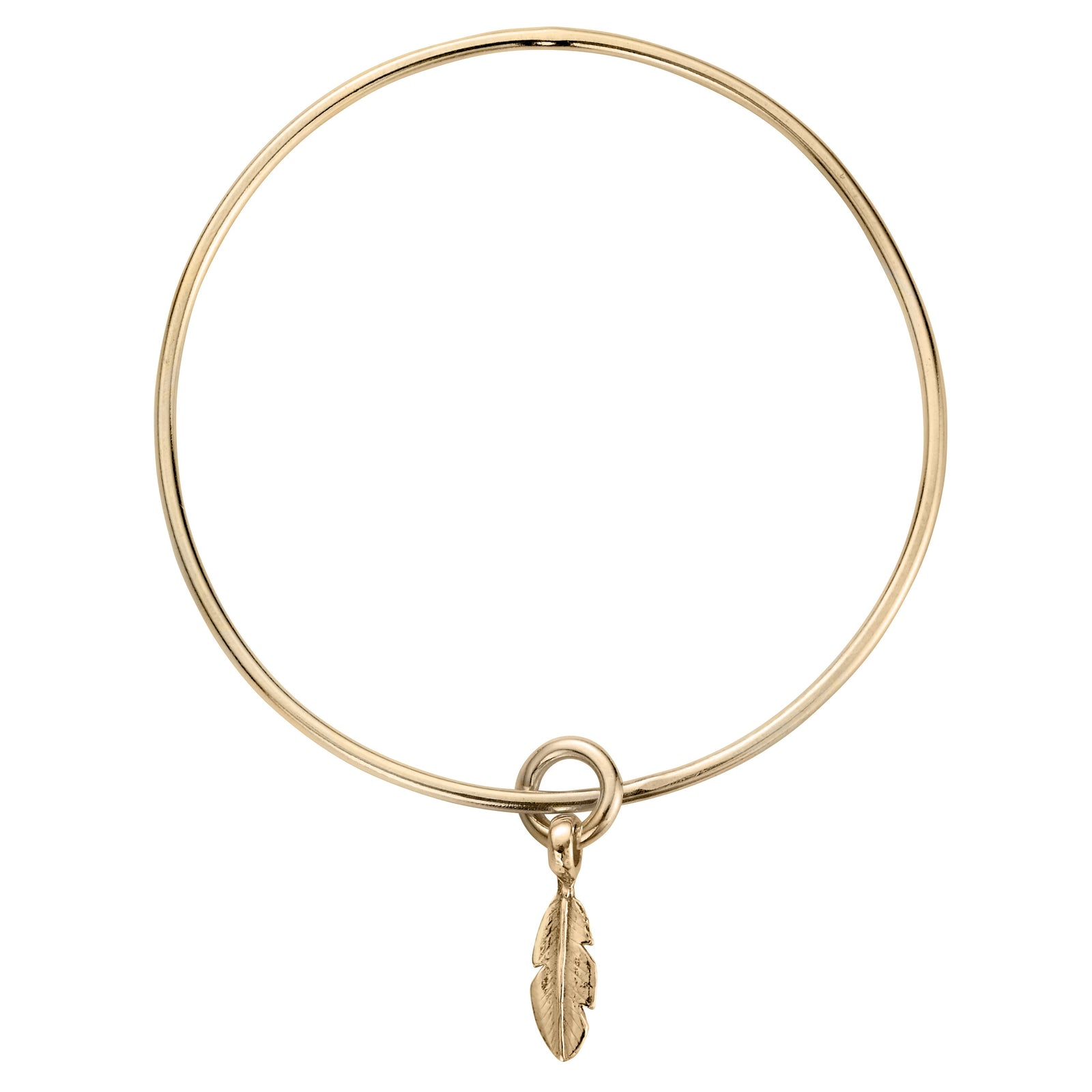 Gold Mini Feather Bangle