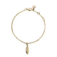 Gold Mini Feather Chain Bracelet