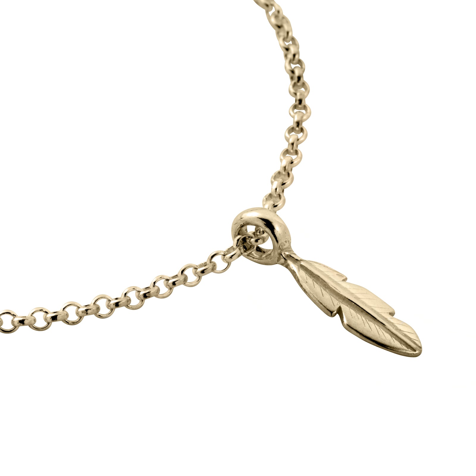 Gold Mini Feather Chain Bracelet