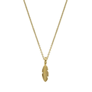 Gold Mini Feather Necklace