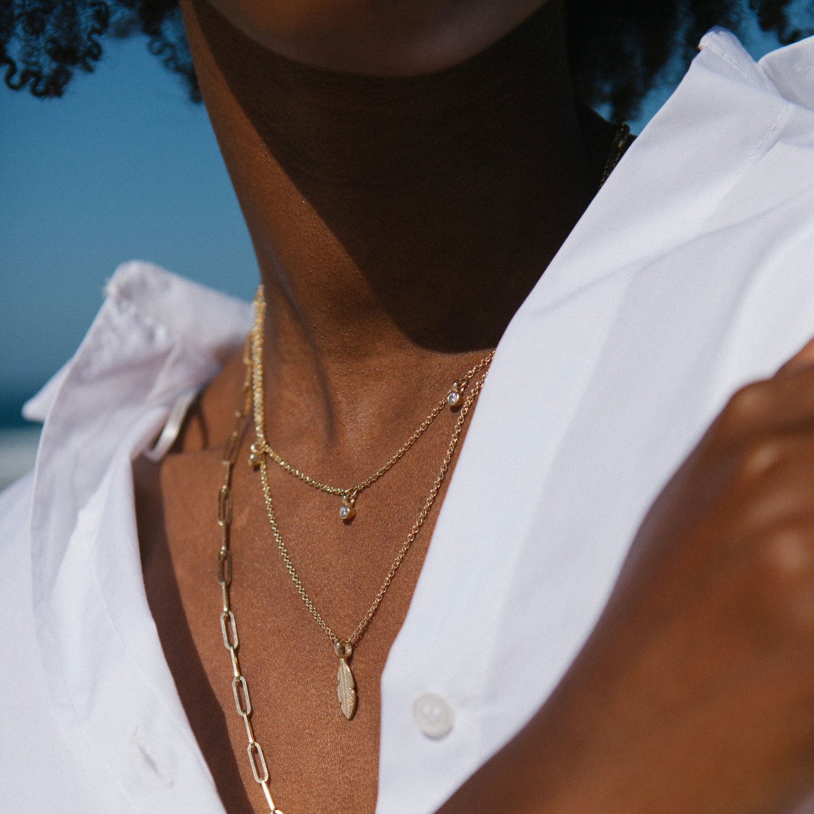 Gold Baby Feather Necklace
