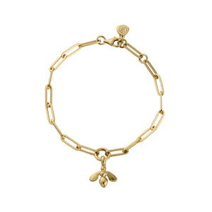 Gold Mini Honey Bee Trace Chain Bracelet