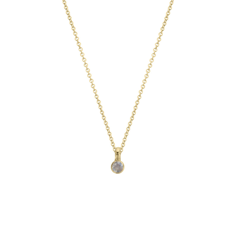 Gold Mini Moonstone Necklace