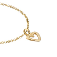 Gold Mini Open Heart Chain Bracelet