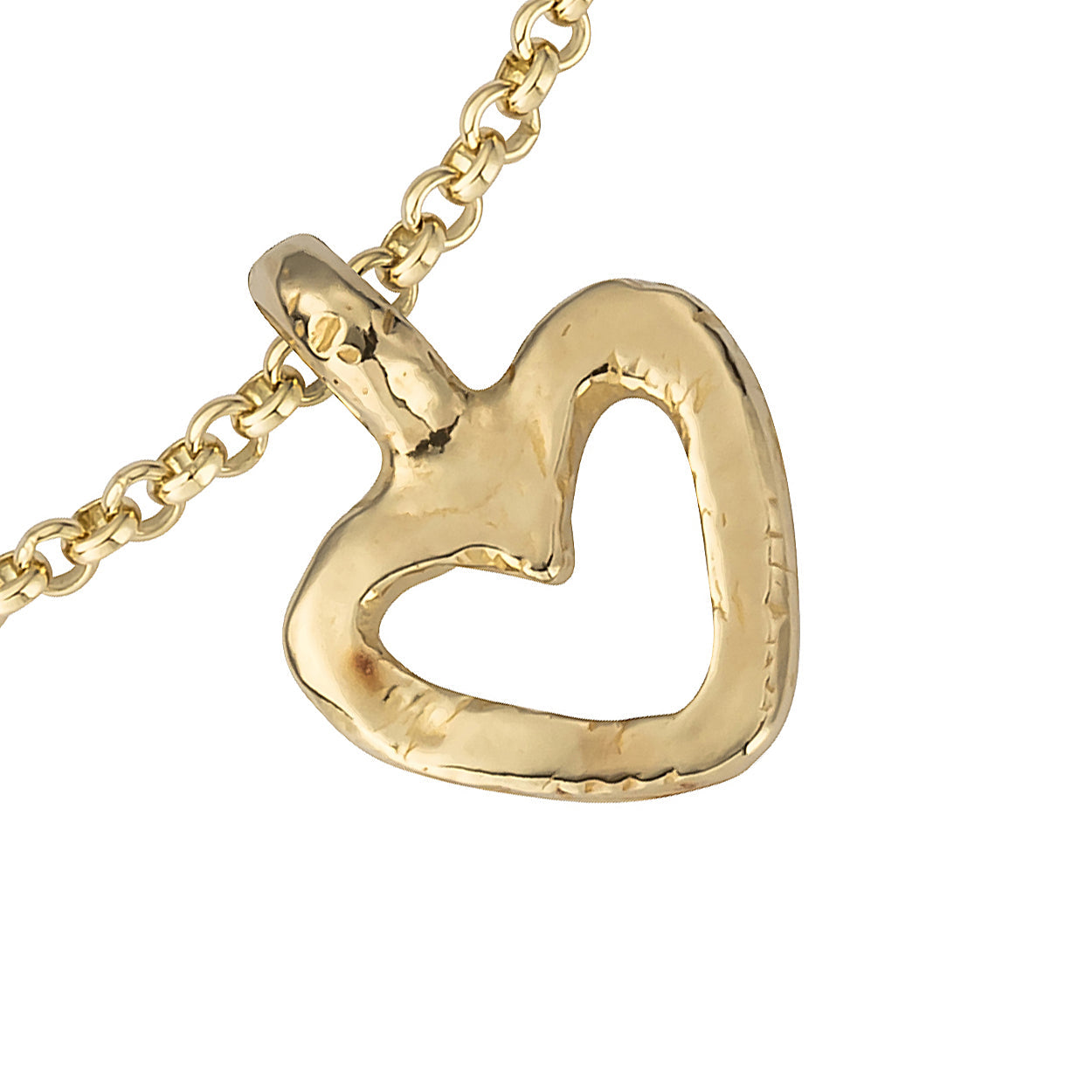 Gold Mini Open Heart Chain Bracelet