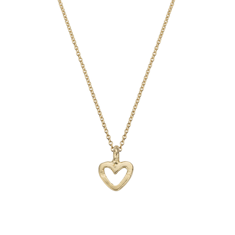 Gold Mini Open Heart Necklace