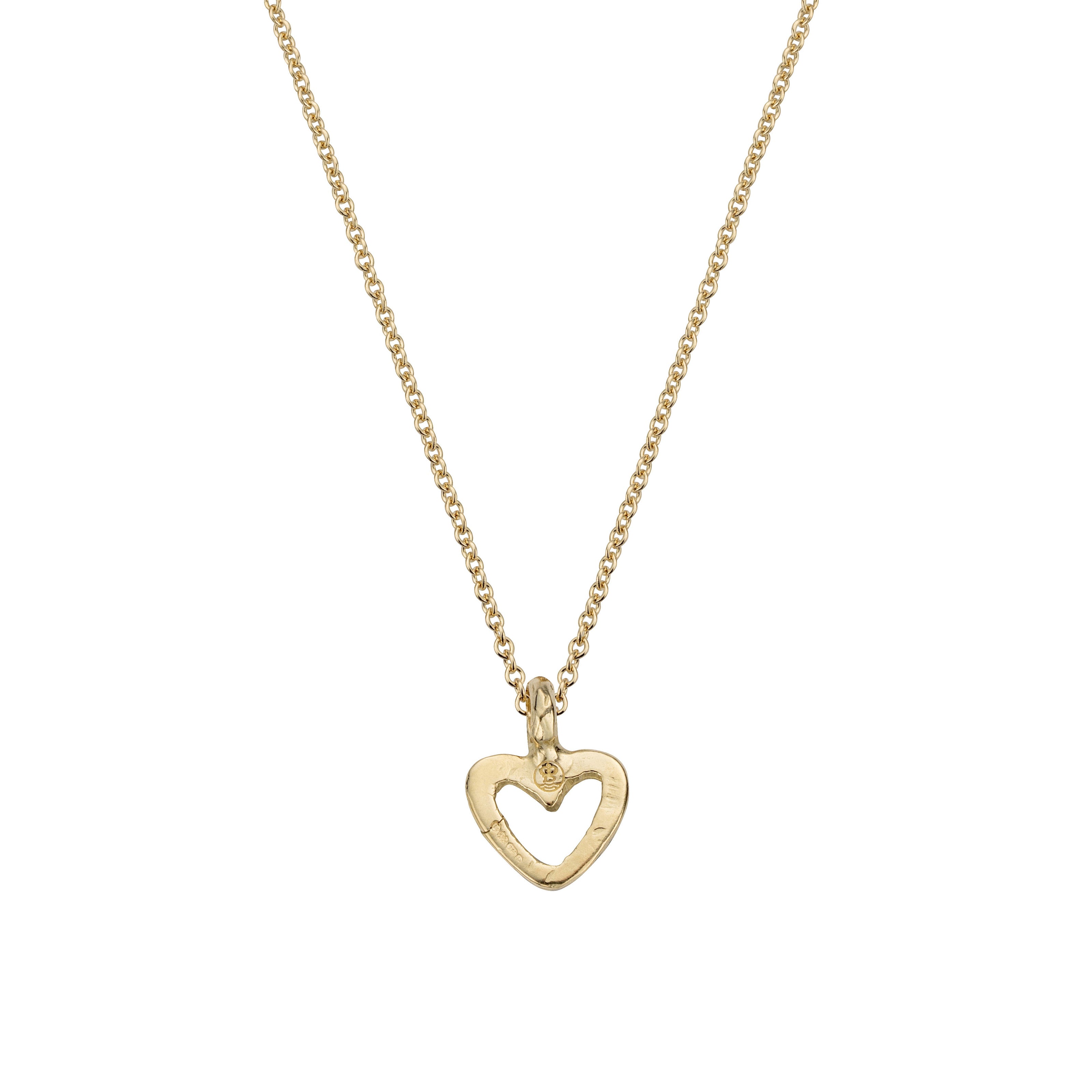 Gold Mini Open Heart Necklace