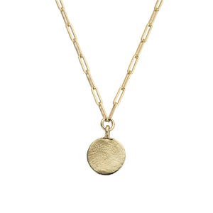 Gold Large Moon Trace Chain Necklace