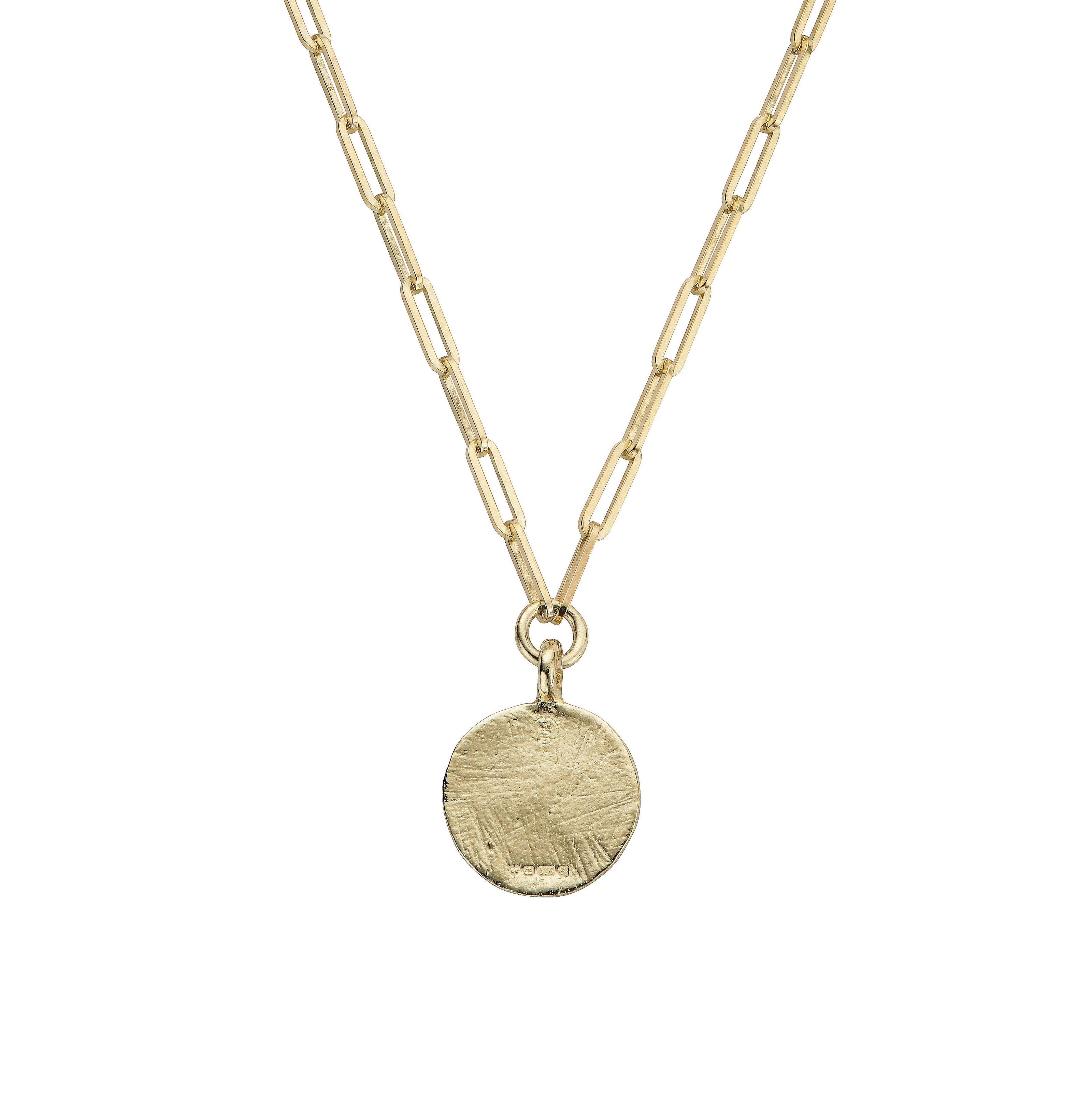 Gold Large Moon Trace Chain Necklace