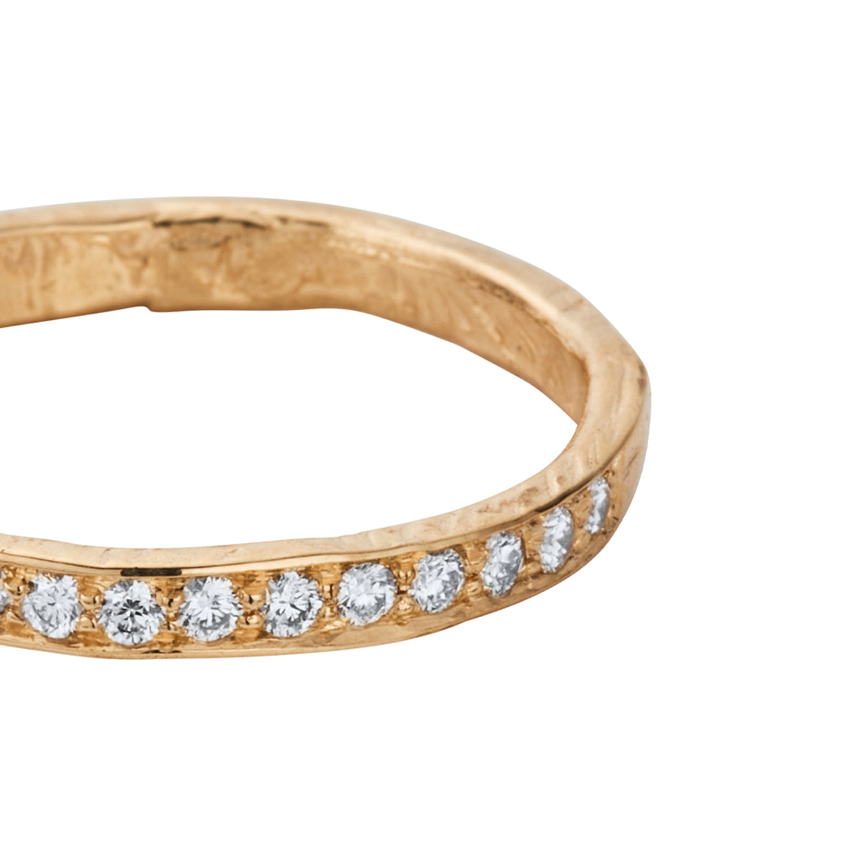 Gold Pavé Set Diamond Mini Posey Ring