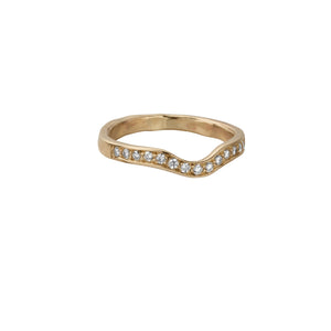 Gold Pavé Set Diamond Wave Band