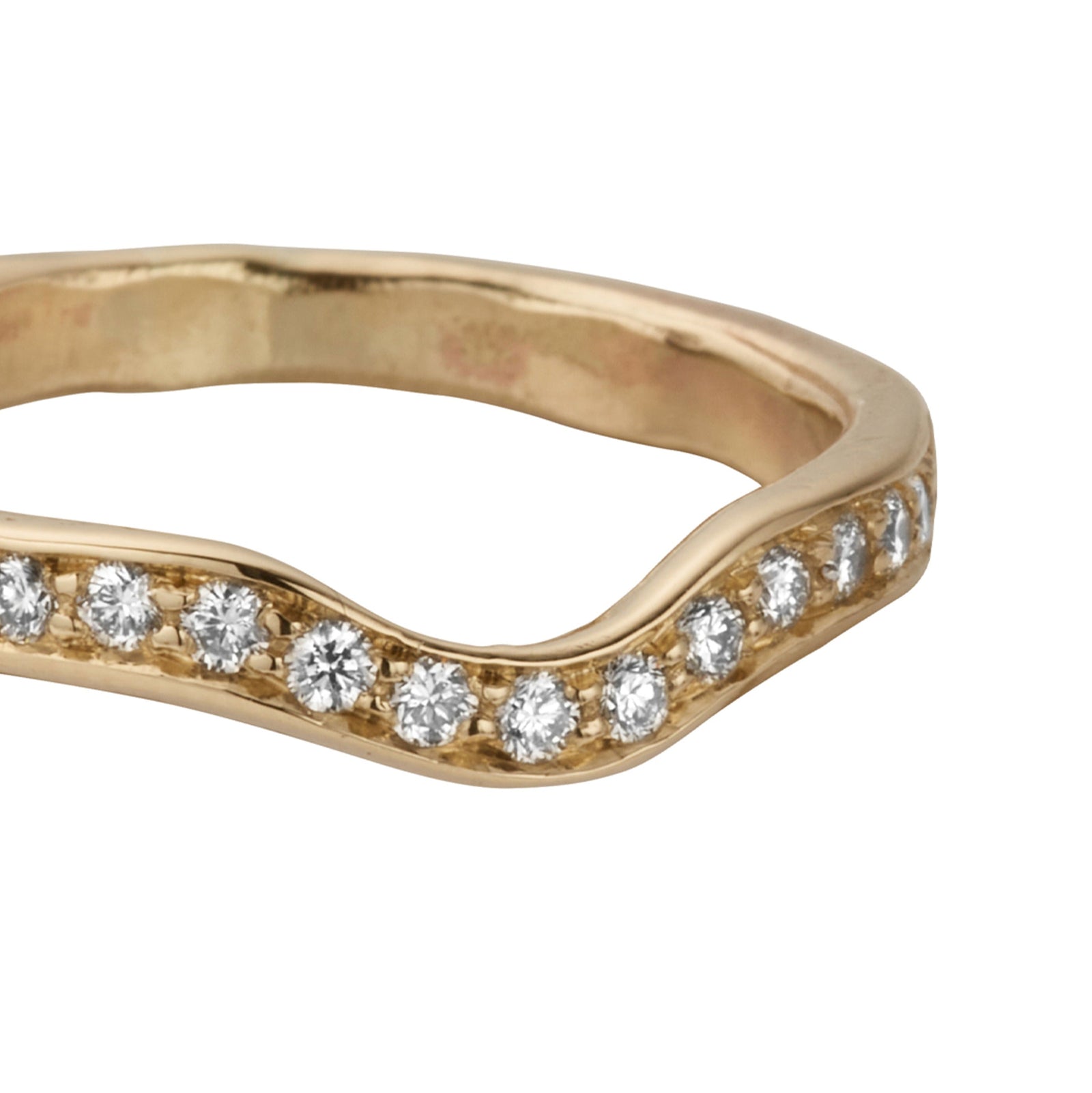 9ct Gold Pavé Set Diamond Wave Band