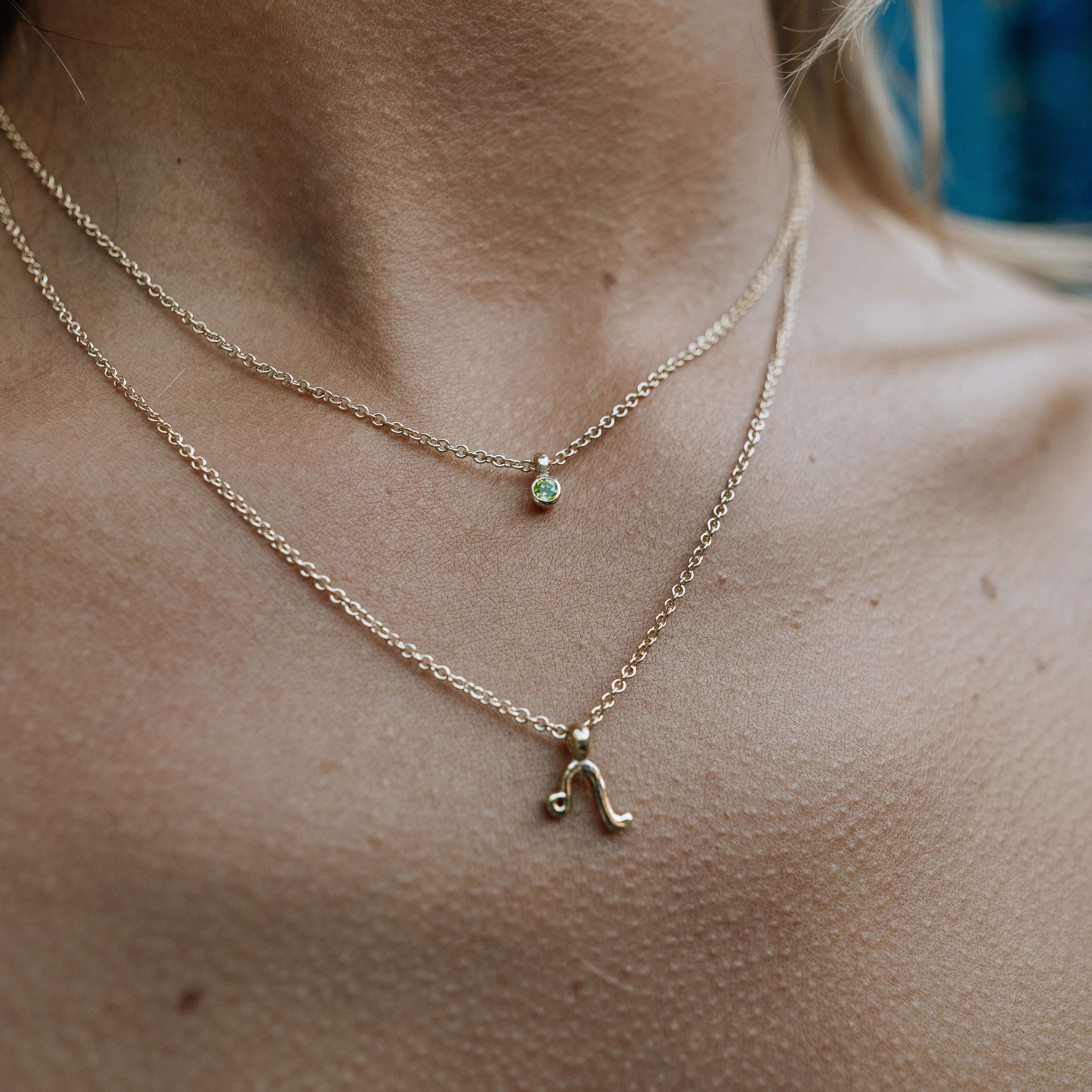 Gold Mini Peridot Necklace