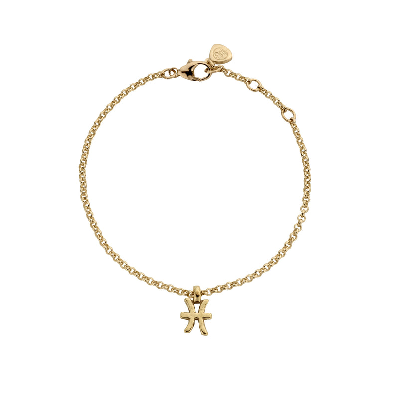 Gold Mini Pisces Horoscope Chain Bracelet
