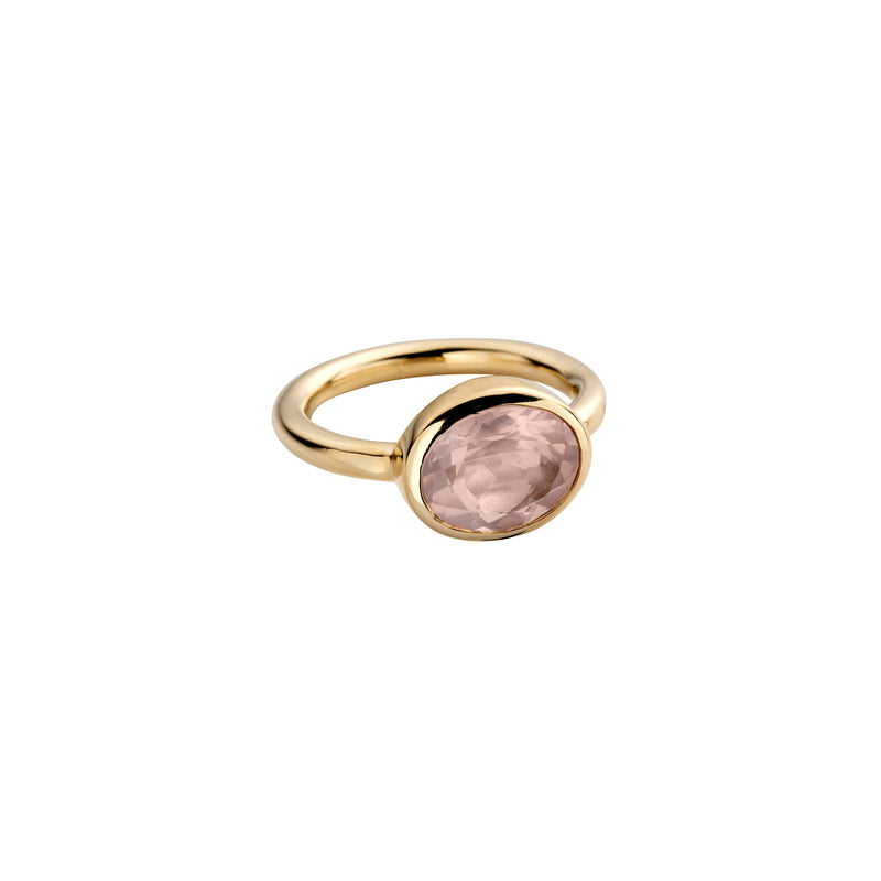 Gold Rose Quartz Baby Treasure Ring