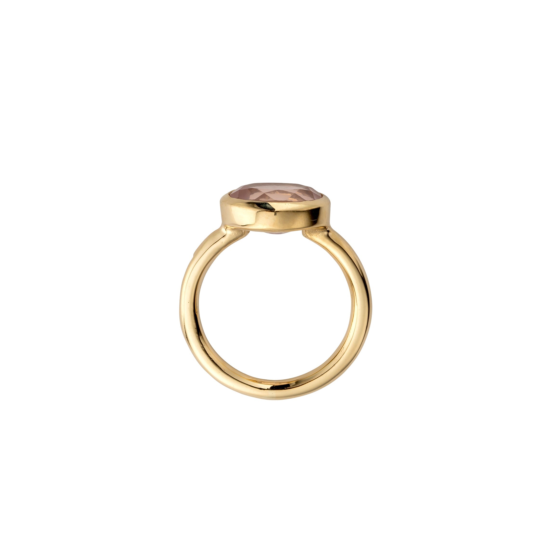 Gold Rose Quartz Baby Treasure Ring