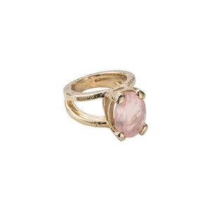 Gold Rose Quartz Maxi Claw Ring